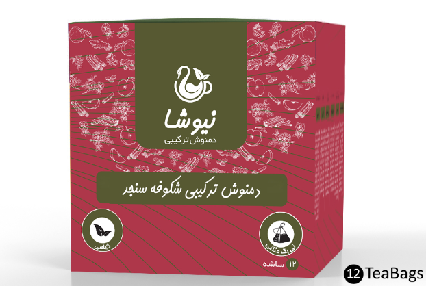 Oleaster + Granny Smith Apple + Licorice + Damask Rose + Ginger + Cinnamonدمنوش شکوفه سنجد , سیب ترش , شیرین بیان , گل محمدی , زنجبیل , دارچین نیوشا