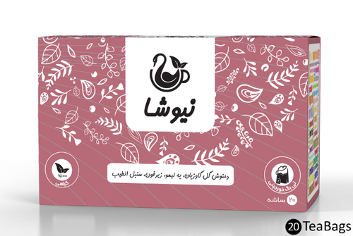 دمنوش گل گاوزبان و به لیمو و زیرفون و سنبل الطیب نیوشاBorage + Lemon Verbena + Linden + Valerian